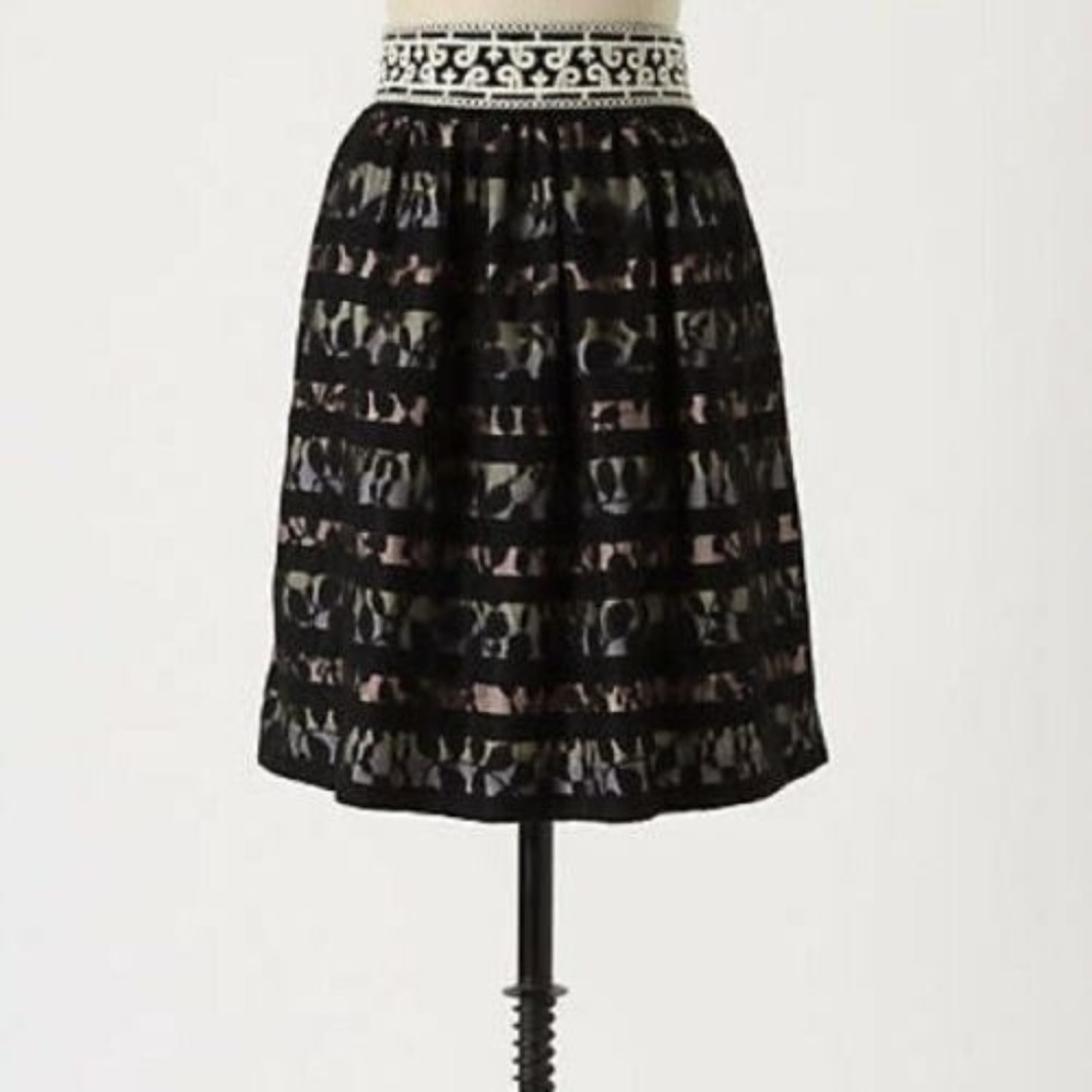 Anthropologie Floreat Charente Lace Overlay Skirt